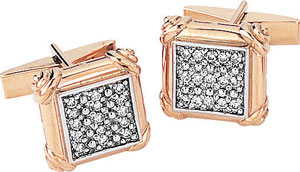 14KY FANCY SQUARE CUFF LINK W/ 25 DIA.01