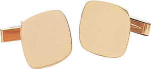 14KY SHINY CUSHION SHAPE CUFF LINK 16X19mm