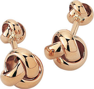 14KY HOLLOW LOVE KNOT CUFF LINK