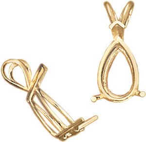 14KW 3PR PEAR SHAPE WIRE PENDANT 5x3mm