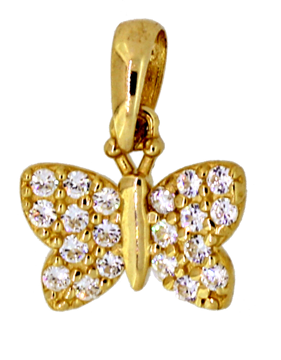14KY 8.7mm BUTTERFLY PEND W/CZS