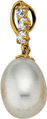 14KY PENDANT W/ PEARL AND CZ