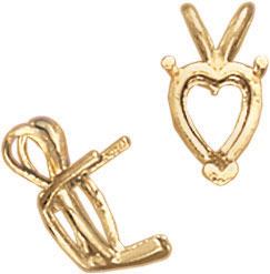 14KW 3PR HEART SHAPE WIRE PENDANT 4x4mm