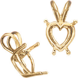 14KW 4PR HEART SHAPE WIRE PENDANT 5X5mm