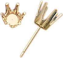 14KY 6PR DIA STUDS FLAT BOT .03@