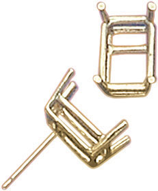 14KY 4PR EMERALD WIRE STUDS 4x3mm