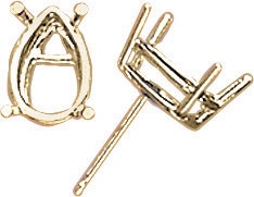 14KY 4PR PEAR SHAPE WIRE STUDS 4.5x2.5mm