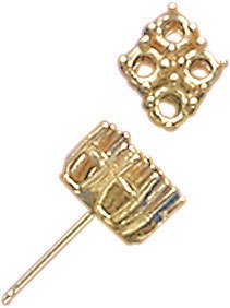 14KW 4PR WIRE CLUSTER EARRING 4/.01