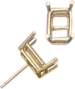 14KY 4PR EMERALD HEAVY WIRE STUDS 4x3mm