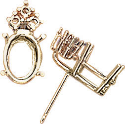 14KY 4PR WIRE STUD 5x3mm OVAL & 3/.02
