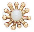 14KY 8mm SPOKED EARRING W/3.5mm PEARL