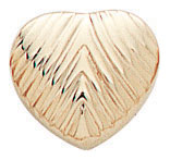 14KY CORR PUFFED HEART EARRING W/BACKS