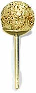 14KY RD 6mm BALL EARRING W/FLOR DESIGN