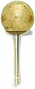 14KY RD 6mm BALL EARRING W/FLOR DESIGN