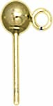 18KY SHINY BALL EARRING W/RING 4mm