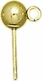 18KY SHINY BALL EARRING W/RING 5mm