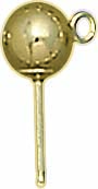 G.F. SHINY BALL EARRING W/RING 6mm