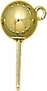 G.F. SHINY BALL EARRING W/RING 7mm