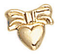 14KY LW STAMPED BOW EARRING W/ HEART