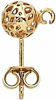 14KY 6.5mm RD BALL FILIGREE W/RING
