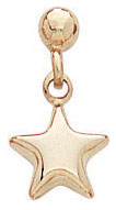 14KY BALL EARRING W/ HANGING STAR