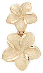 14KY FANCY 2 FLOWER EARRING
