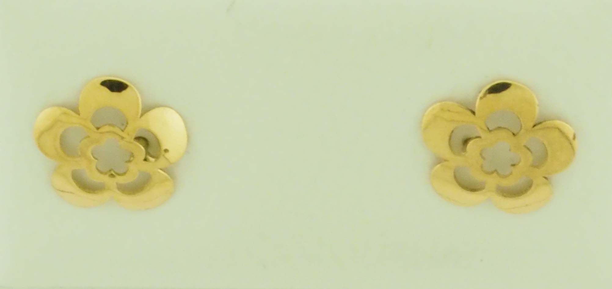 14KY FLOWER EARRING W/CZ