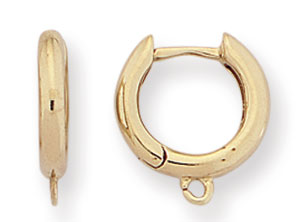 14KW SOLID HOOP EARRING W\RING 12x2.5mm