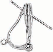 PLAT CLIP BACK EARRING FOR PEARL W/LOOP