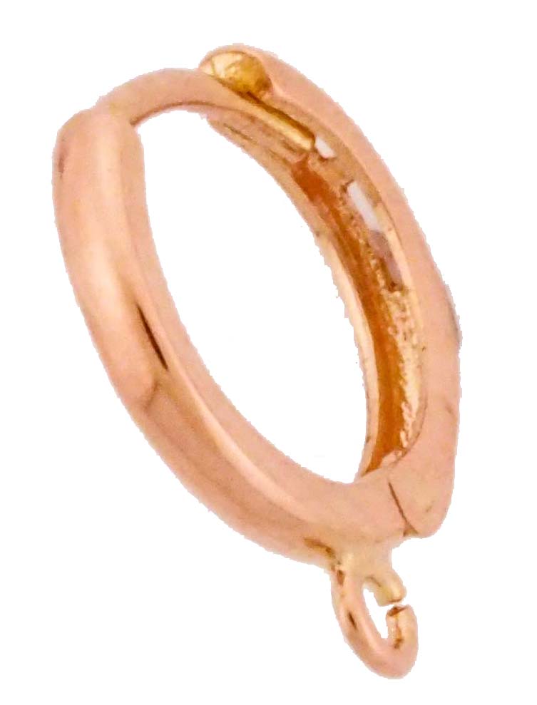 14K PINK HINGED HOOP W/LOOP 10mm