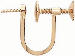 18KY HEAVY SCREW(FRENCH) BACK W/CUP &PEG