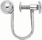 PLAT NON PIERCE SCREW BACK EARRING W/BEAD