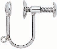 PLAT NON PIERCE SCREW BACK EARRING W/BEAD & LOOP