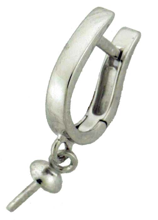 14KW SHINY RUSSIAN BACK EARRING 11mm W\ CAP