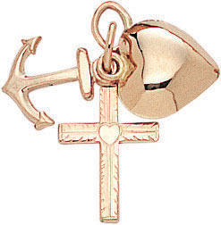 14KY SM FAITH HOPE & CHARITY CHARM