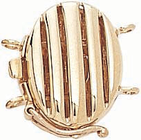 18KY FANCY OVAL CLASP 16x12mm 2 ROW