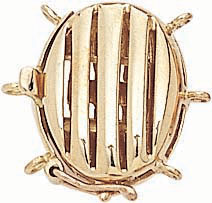 18KY FANCY OVAL CLASP 16x12mm 3 ROW