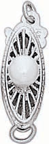 14KW FILIGREE FISH HOOK MED W/PEARL