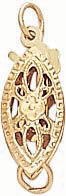 14KY FILIGREE FISH HOOK SMALL 11.5x5.5mm