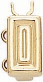 14KY 2 STRAND RECTANGLE CLASP