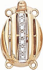 14KY FANCY OVAL CLASP 2  ROW  19 X 12.15 MM