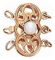 14KY FILIGREE PEARL CLASP 3 STRANDS W/ PEARL