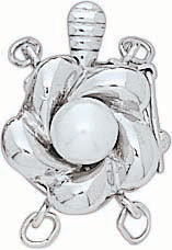 14KW FLOWER PEARL CLASP W/PEARL