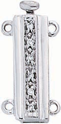 14KW 2 STRAND BAYONET CLASP W/ 6 DIAS.