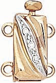 14KY BAYONET CLASP W/2 DIA 2 ROW