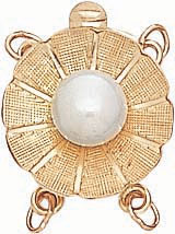 14KY RD FLOR CLASP W/PEARL 1 STR.