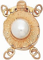 14KY FLOWER SHAPED CLASP W/PEARL CENTER