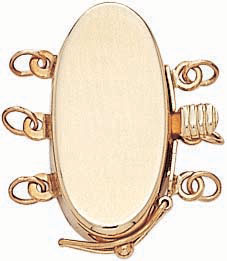 14KW OVAL STAMPED CLASP SHINY 1 STR.
