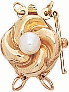 14KY FLOWER PEARL CLASP W/PEARL