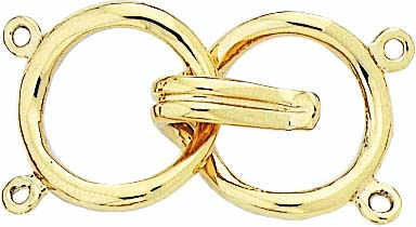 14KW HOOK & EYE BEAD CLASP 2 ROW